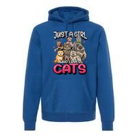 Just A Girl Who Loves Cats Cute Cat Lover Cat Mom Premium Hoodie