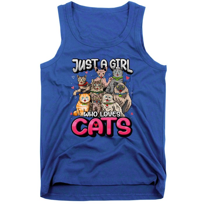 Just A Girl Who Loves Cats Cute Cat Lover Cat Mom Tank Top