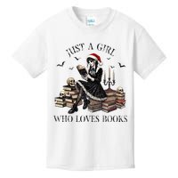 Just A Girl Who Loves Books Halloween Skeleton Christmas Kids T-Shirt