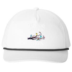 Just A Girl WhoLoves Birds Birding BirdWatching Gift Snapback Five-Panel Rope Hat