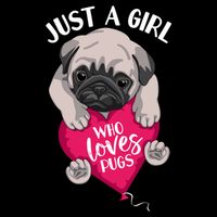 Just A Girl Who Loves Pugs Dog Lovers Cute Pug With Heart Gift Backpack