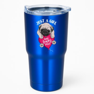 Just A Girl Who Loves Pugs Dog Lovers Cute Pug With Heart Gift Tumbler