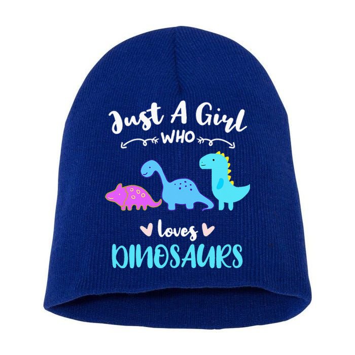 Just A Girl Who Loves Dinosaurs Short Acrylic Beanie