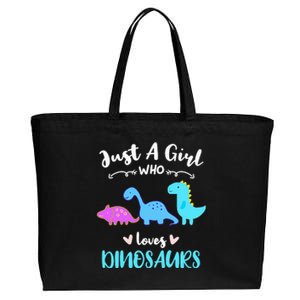 Just A Girl Who Loves Dinosaurs Cotton Canvas Jumbo Tote