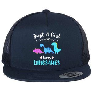 Just A Girl Who Loves Dinosaurs Flat Bill Trucker Hat