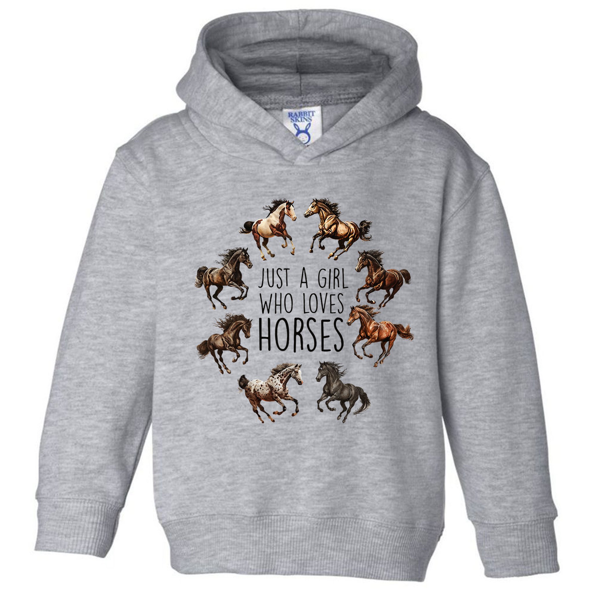 Just A Girl Who Loves Horses Horse Breeds Horseback Riding Toddler Hoodie