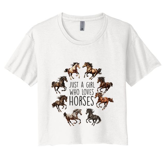 Just A Girl Who Loves Horses Horse Breeds Horseback Riding Crop Top