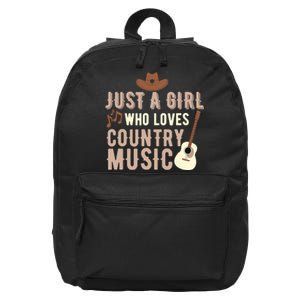 Just A Girl Who Loves Country Music 16 in Basic Backpack