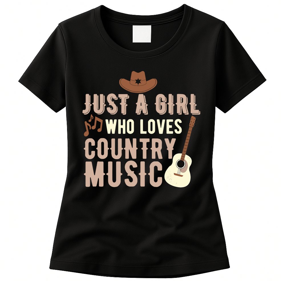 Just A Girl Who Loves Country Music Womens T-Shirt