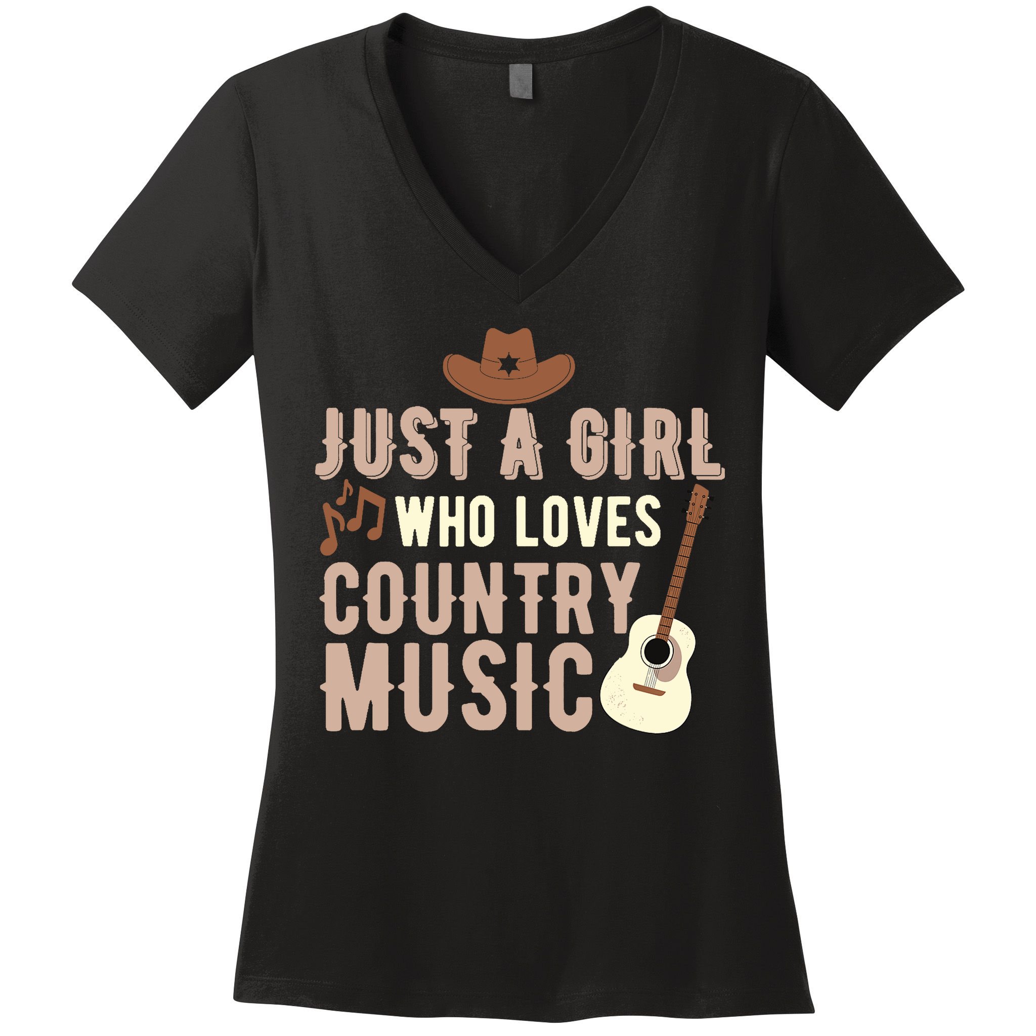 Just A Girl Who Loves Country Music Women's V-Neck T-Shirt