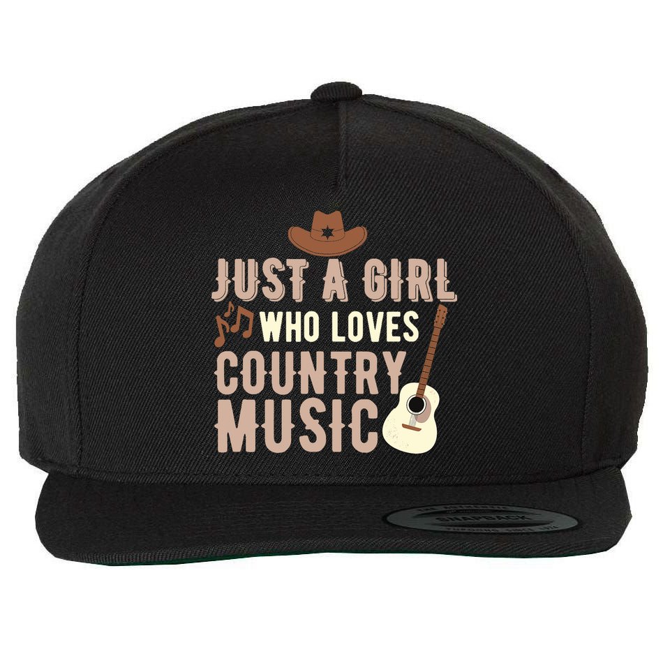 Just A Girl Who Loves Country Music Wool Snapback Cap