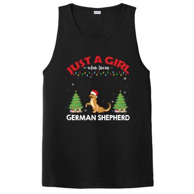 Just A Girl Who Loves Ger Shepherd Dog Ugly Xmas Sweater Gift PosiCharge Competitor Tank