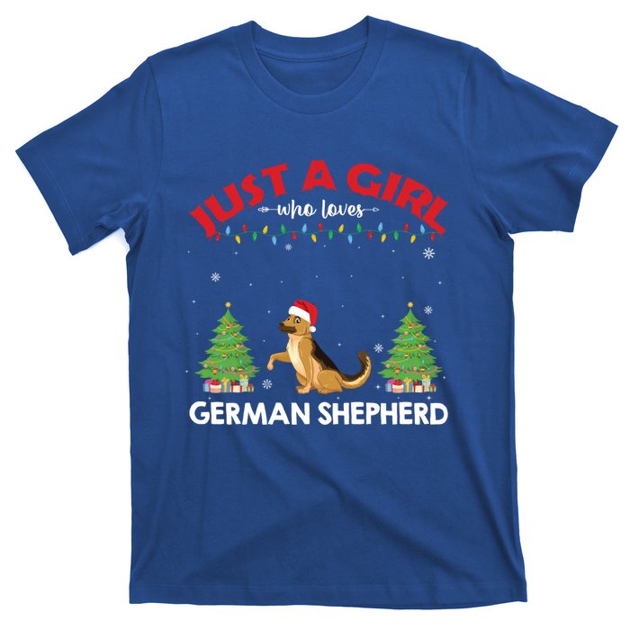 Just A Girl Who Loves Ger Shepherd Dog Ugly Xmas Sweater Gift T-Shirt