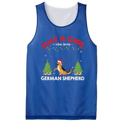 Just A Girl Who Loves Ger Shepherd Dog Ugly Xmas Sweater Gift Mesh Reversible Basketball Jersey Tank