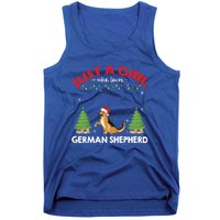 Just A Girl Who Loves Ger Shepherd Dog Ugly Xmas Sweater Gift Tank Top