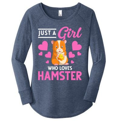 Just A Girl Who Loves Hamsters Hamster Gift Women's Perfect Tri Tunic Long Sleeve Shirt