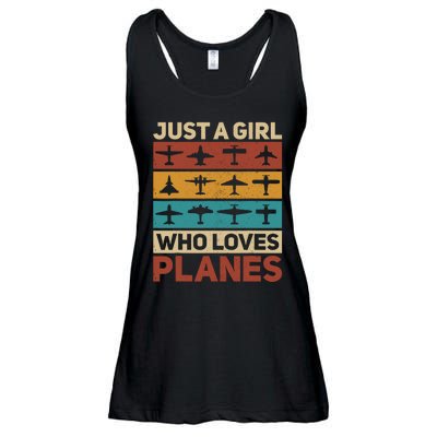 Just A Girl Who Loves Planes Pilot Plane Aviation Airplane Ladies Essential Flowy Tank