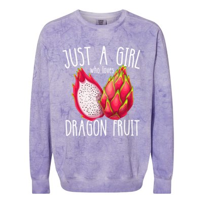 Just A Girl Who Loves Dragon Fruit Colorblast Crewneck Sweatshirt