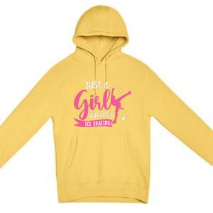 Just A Girl Who Loves Ice Skating Premium Pullover Hoodie