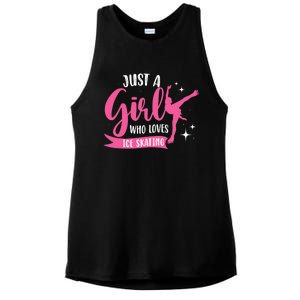 Just A Girl Who Loves Ice Skating Ladies PosiCharge Tri-Blend Wicking Tank