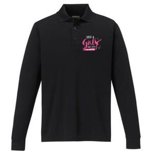 Just A Girl Who Loves Ice Skating Performance Long Sleeve Polo