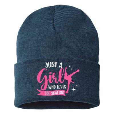 Just A Girl Who Loves Ice Skating Sustainable Knit Beanie