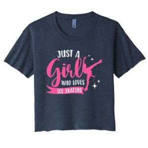 Just A Girl Who Loves Ice Skating Women's Crop Top Tee