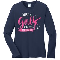 Just A Girl Who Loves Ice Skating Ladies Long Sleeve Shirt