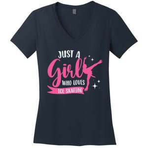 Just A Girl Who Loves Ice Skating Women's V-Neck T-Shirt