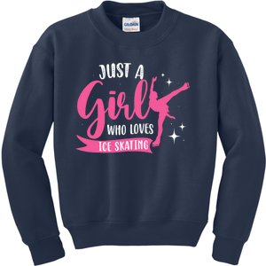 Just A Girl Who Loves Ice Skating Kids Sweatshirt