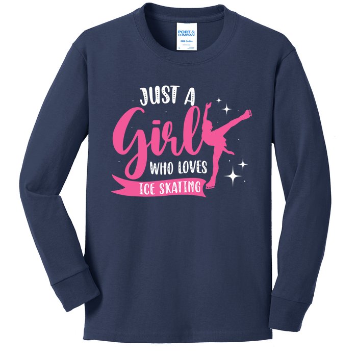 Just A Girl Who Loves Ice Skating Kids Long Sleeve Shirt