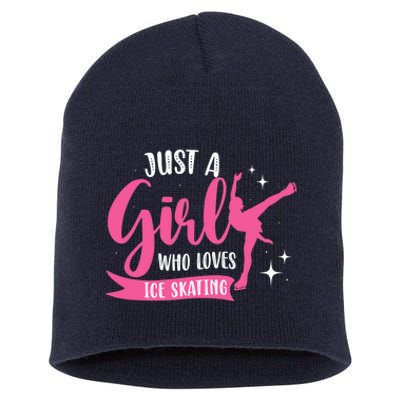 Just A Girl Who Loves Ice Skating Short Acrylic Beanie