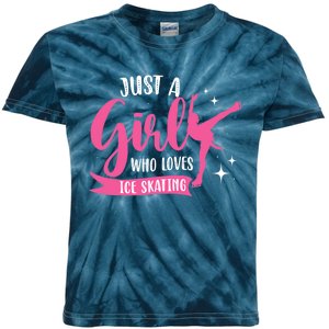 Just A Girl Who Loves Ice Skating Kids Tie-Dye T-Shirt