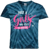 Just A Girl Who Loves Ice Skating Kids Tie-Dye T-Shirt