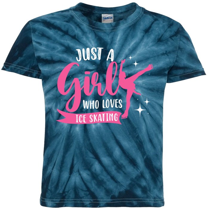 Just A Girl Who Loves Ice Skating Kids Tie-Dye T-Shirt