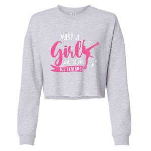 Just A Girl Who Loves Ice Skating Cropped Pullover Crew