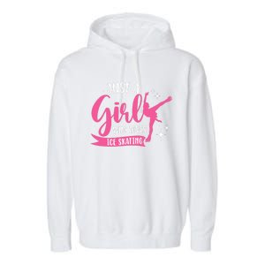 Just A Girl Who Loves Ice Skating Garment-Dyed Fleece Hoodie