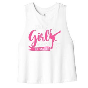 Just A Girl Who Loves Ice Skating Women's Racerback Cropped Tank