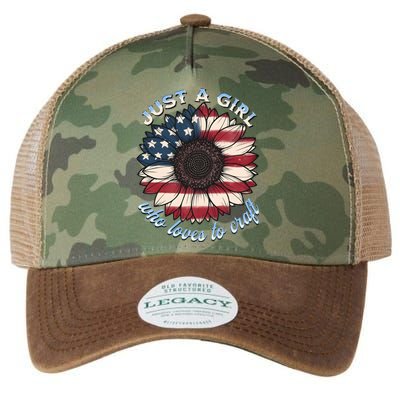 Just A Girl Who Love Craft America Flag Legacy Tie Dye Trucker Hat