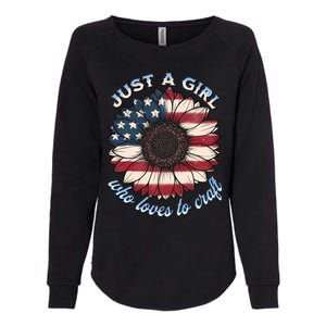 Just A Girl Who Love Craft America Flag Womens California Wash Sweatshirt