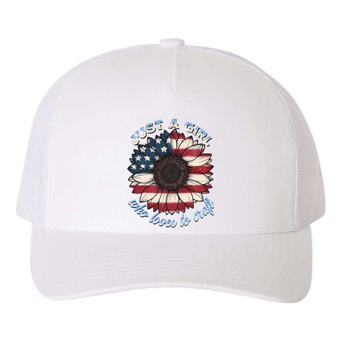 Just A Girl Who Love Craft America Flag Yupoong Adult 5-Panel Trucker Hat