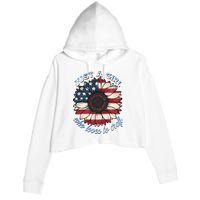 Just A Girl Who Love Craft America Flag Crop Fleece Hoodie