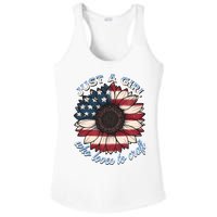 Just A Girl Who Love Craft America Flag Ladies PosiCharge Competitor Racerback Tank