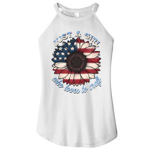 Just A Girl Who Love Craft America Flag Women's Perfect Tri Rocker Tank