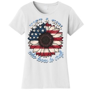 Just A Girl Who Love Craft America Flag Women's T-Shirt