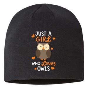 Just A Girl Who Loves Owls Cute Owl Lover Gifts Sustainable Beanie