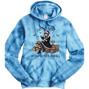 Just A Girl Who Loves Books Halloween Skeleton Christmas Tie Dye Hoodie