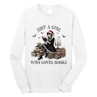 Just A Girl Who Loves Books Halloween Skeleton Christmas Long Sleeve Shirt