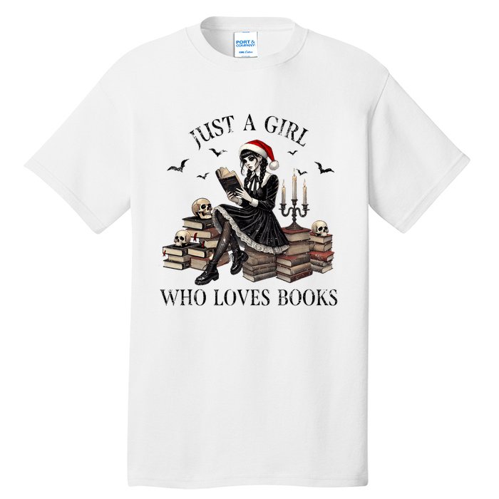 Just A Girl Who Loves Books Halloween Skeleton Christmas Tall T-Shirt