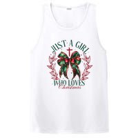 Just A Girl Who Loves Chrsitmas Coquette Bow PosiCharge Competitor Tank